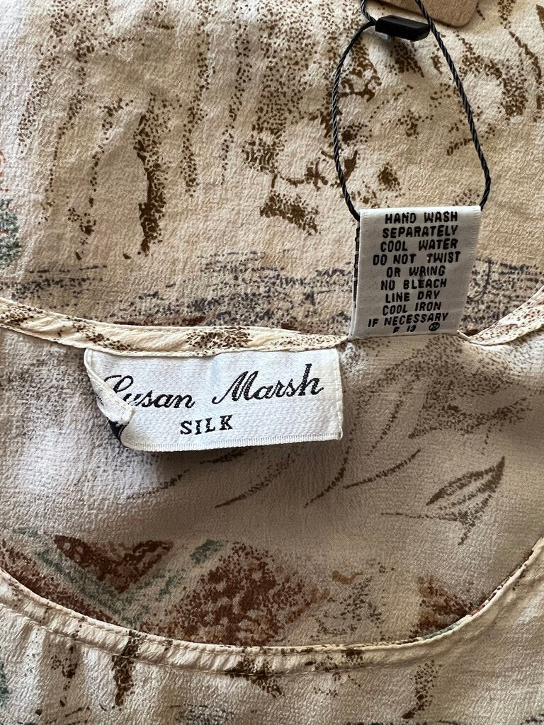Susan Marsh Silk Pattern Sleeveless Top