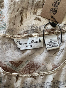 Susan Marsh Silk Pattern Sleeveless Top