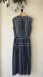 Sleeveless Semi-Sheer Circle Print Dress