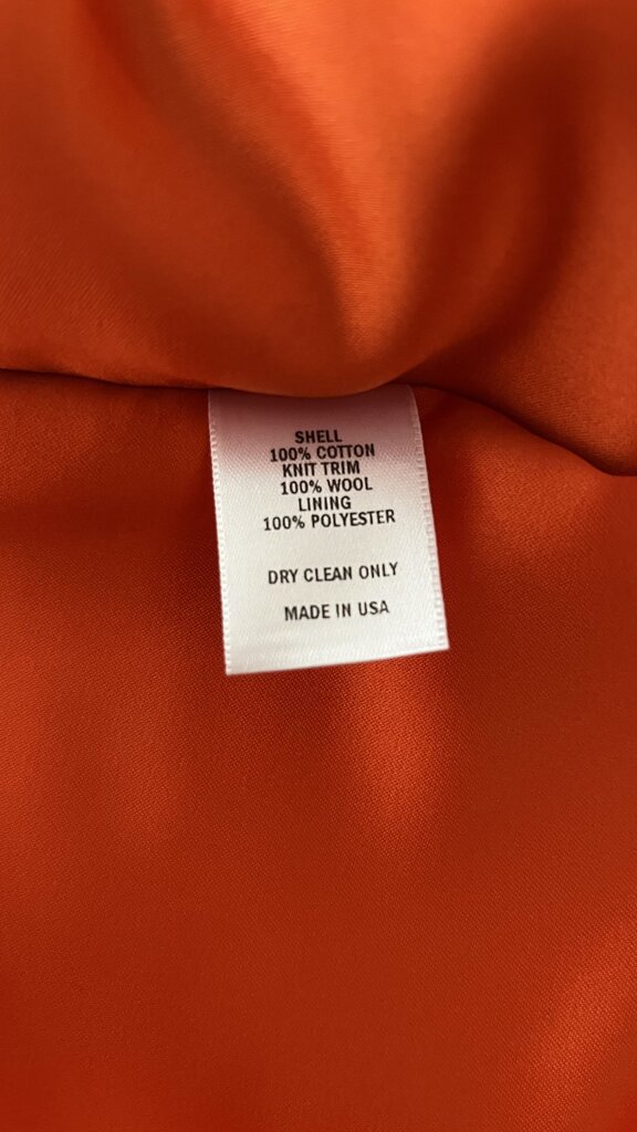 Wool Trim Cotton Bomber Jacket (Est. Retail $500+)