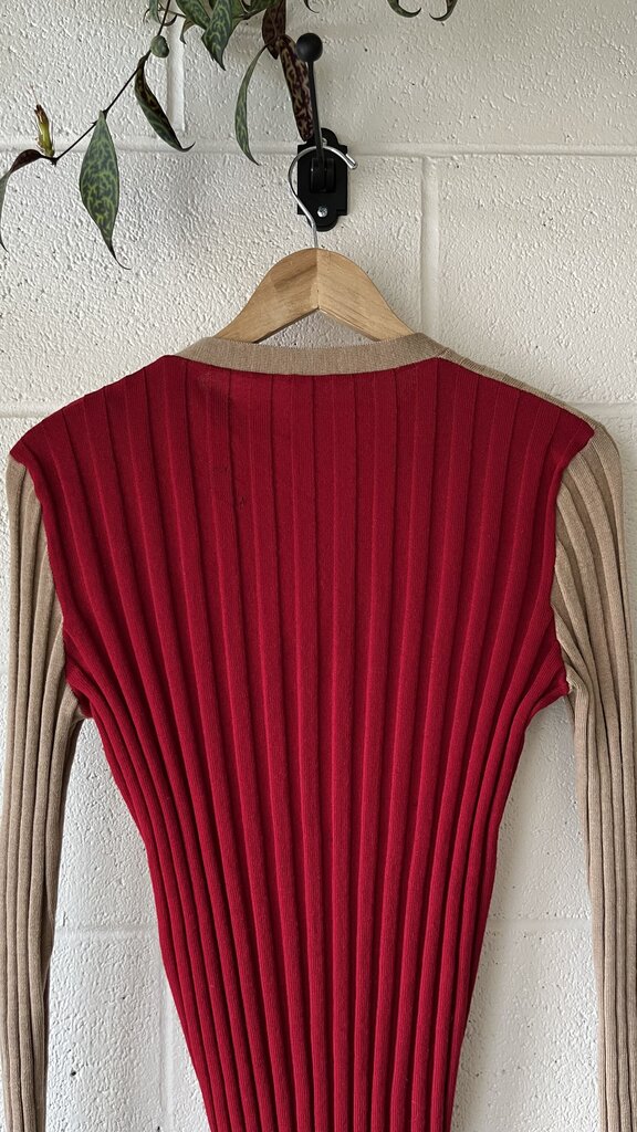 New Wool Ribbed Cardigan (As found, small hole in back & light pilling)
